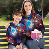 Mommy and Me Hoodie Galaxy Sports Outdoor Print Purple Long Sleeve 3D Print Active Matching Outfits / Winter / Spring / Casual miniinthebox
