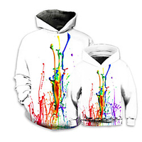 Mommy and Me Hoodie Optical Illusion Sports Outdoor Print White Long Sleeve 3D Print Active Matching Outfits / Winter / Spring / Casual miniinthebox