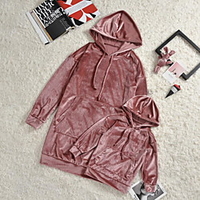 Mommy and Me Hoodie Solid Color Sports Outdoor Dark Red Long Sleeve Active Matching Outfits / Fall / Winter / Casual miniinthebox
