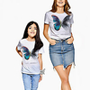 Mommy and Me Kids Family Matching Outfits Tee Butterfly Animal Short Sleeve Print White Summer Active miniinthebox