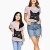 Mommy and Me Kids Family Matching Outfits Tee Cat Animal Short Sleeve Print Blushing Pink Summer Active miniinthebox