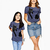 Mommy and Me Kids Family Matching Outfits Tee Cat Animal Short Sleeve Print Navy Blue Summer Active miniinthebox