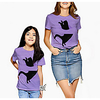 Mommy and Me Kids Family Matching Outfits Tee Cat Animal Short Sleeve Print Purple Summer Active miniinthebox