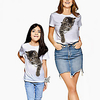 Mommy and Me Kids Family Matching Outfits Tee Cat Animal Short Sleeve Print White Summer Active miniinthebox