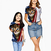 Mommy and Me Kids Family Matching Outfits Tee Cat Animal Short Sleeve Print White Summer Active miniinthebox