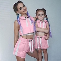 Mommy and Me Pink Tank Top Shorts Sets miniinthebox