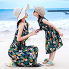 Mommy and Me Plant Print Sleeveless Dresses miniinthebox