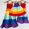 Mommy and Me Rainbow Flounce Hem Sling Dresses miniinthebox