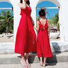 Mommy and Me Red Bowknot Decor Tank Dresses miniinthebox
