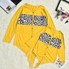 Mommy and Me Tops Cotton Graphic Color Block Leopard Sports Patchwork Black Yellow Long Sleeve Active Matching Outfits / Fall / Winter / Casual / Print miniinthebox