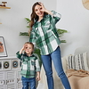Mommy and Me Tops Plaid Graphic Daily Green Purple Pink Long Sleeve Adorable Matching Outfits miniinthebox
