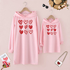 Mommy and Me Valentines Dresses Heart Daily Print Light Pink White Long Sleeve Above Knee Daily Matching Outfits / Fall / Winter / Cute miniinthebox