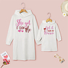 Mommy and Me Valentines Dresses Heart Letter Daily Print White Long Sleeve Above Knee Daily Matching Outfits miniinthebox