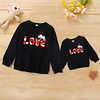Mommy and Me Valentines Tops Cotton Cartoon Letter Athleisure Print White Black Long Sleeve Basic Matching Outfits / Fall / Spring / Cute miniinthebox
