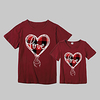 Mommy and Me Valentines Tops Cotton Heart Daily Print Black Pink Wine Short Sleeve Basic Matching Outfits / Summer / Cute miniinthebox