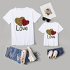 Mommy and Me Valentines Tops Cotton Heart Leopard Daily Print White Pink Wine Short Sleeve Basic Matching Outfits / Summer / Cute miniinthebox
