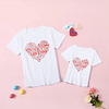 Mommy and Me Valentines Tops Cotton Heart Letter Daily Print White Black Pink Short Sleeve Basic Matching Outfits / Summer / Cute miniinthebox