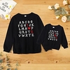 Mommy and Me Valentines Tops Cotton Letter Athleisure Print Black Long Sleeve Basic Matching Outfits / Fall / Spring / Cute miniinthebox