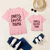 Mommy and Me Valentines Tops Cotton Letter Daily Print White Black Pink Short Sleeve Basic Matching Outfits / Summer / Cute miniinthebox