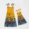 Mommy and Me Yellow Summer Boho Casual / Daily Print Floral Sleeveless Knee-length Dresses miniinthebox