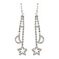 Moon and Star Rhinestone Fully-Jewelled Earring