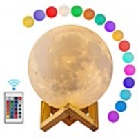 Moon Lamp LED 3D Print Moon Light with Remote Control Rechargeable Color Changing Moon Light Lamps for Kids Lover Birthday Gifts 12cm / 4.72inch