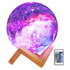 Moon Lamp Night Light Galaxy Lamp 16 Colors LED 3D Star Moon Light with Wood Stand Remote and Touch Control USB Rechargeable Gift for Girls Boys Birthday miniinthebox
