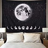 moon lunar eclipse tapestry,  galaxy night sky tapestry starry space tapestry universe stars sky tapestry planet tapestry for living room bedroom