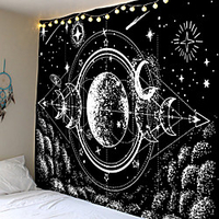 Moon Wall Tapestry Art Decor Blanket Curtain Picnic Tablecloth Hanging Home Bedroom Living Room Dormitory Decoration Meteor Moon miniinthebox