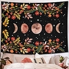 moonlit garden tapestry,  moon phase surrounded by vines and flowers black wall decor tapestry 70×90 inches