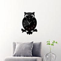 Morden Acrylic Wall Clock,  Silent Non-Ticking Owl Shape Mirror Wall Clocks Battery Operated Decorative Wall Clock for Office,  Kitchen,  Living Room