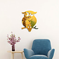 Morden Acrylic Wall Clock,  Silent Non-Ticking Owl Shape Mirror Wall Clocks Battery Operated Decorative Wall Clock for Office,  Kitchen,  Living Room