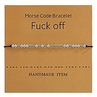 morse code bracelet beads on silk cord bracelet silver secret code bracelet gift jewelry (for friends)