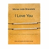morse code bracelets best friend bracelets for women girls stainless steel adjustable string bracelets for girls and boys (i love you)