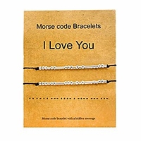 morse code bracelets best friend bracelets for women girls stainless steel adjustable string bracelets for girls and boys (i love you)