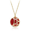 Mosaic Crystal Hollow Circular Pendant Necklace