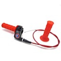 Motocross Motorcycle Handle Bar Grips Throttle Cable Control Clamp Set red 25mm cable