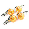 Motorbikes Amber Lens Round Indicator Lights with Chrome Casing (4 Pieces)