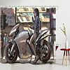 Motorcycle Girl Digital Printing Shower Curtain Shower Curtains Hooks Modern Polyester New Design