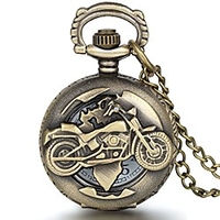 motorcycle pocket watch quartz movement half hunter vintage chain watch