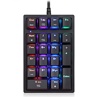MOTOSPEED K24 USB Wired Mechanical Numeric Keypad 21 Keys Mini Numpad RGB Backlight Keyboard Accounting Laptop Notebook Tablets