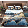 Mountain Landscape 3-Piece Duvet Cover Set Hotel Bedding Sets Comforter Cover with Soft Lightweight Microfiber,  Include 1 Duvet Cover,  2 Pillowcases for Double/Queen/King(1 Pillowcase for Twin/Single)