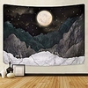 mountain tapestry moon stars tapestry starry night sky tapestries nature wall tapestrys black mountain tapestry wall hanging for room(70.9 x 92.5 inches) miniinthebox