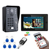 MOUNTAINONE 7inch Wired / Wireless Wifi RFID Video Door Phone Doorbell Intercom Entry System With 1000TVL Wired Camera Night VisionSupport Remote APP UnlockingRecordingSnapshot