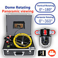 MOUNTAINONE F9807D-50M 9 inch Pipe Inspection Video Camera Drain Sewer Pipeline Industrial Endoscope support 360 Degree Rotating Camera 50M