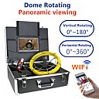 MOUNTAINONE F9809WF-30M 9 Inches Hemisphere Rotating Pipe Camera Infrared Light High Strength Fiber Underwater fishing Camera For Ice Fishing Support Mobile APP Photo And Video