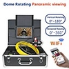 MOUNTAINONE F9809WF-50M 9 Inches Hemisphere Rotating Pipe Camera Infrared Light High Strength Fiber Underwater fishing Camera For Ice Fishing Support Mobile APP Photo And Video