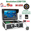 MOUNTAINONE F9AD-2L-30M 9 inch DVR Fish Finder Underwater Fishing 1080P Camera HD 1280720 Screen15pcs White LEDs15pcs Infrared Lamp 30m Camera For Fishing 16G