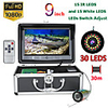 MOUNTAINONE F9AS-2L-30M 9inch Fish Finder Underwater Fishing Camera15pcs Infrared Lamp 1080P 30M Camera15pcs White LEDs For Ice Fishing