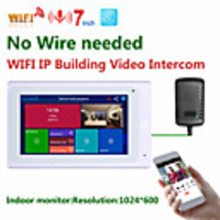 MOUNTAINONE SY706W 7 Inch Wireless Indoor Monitor WIFI Video Doorbell Intercom System 1080P AHD Camera